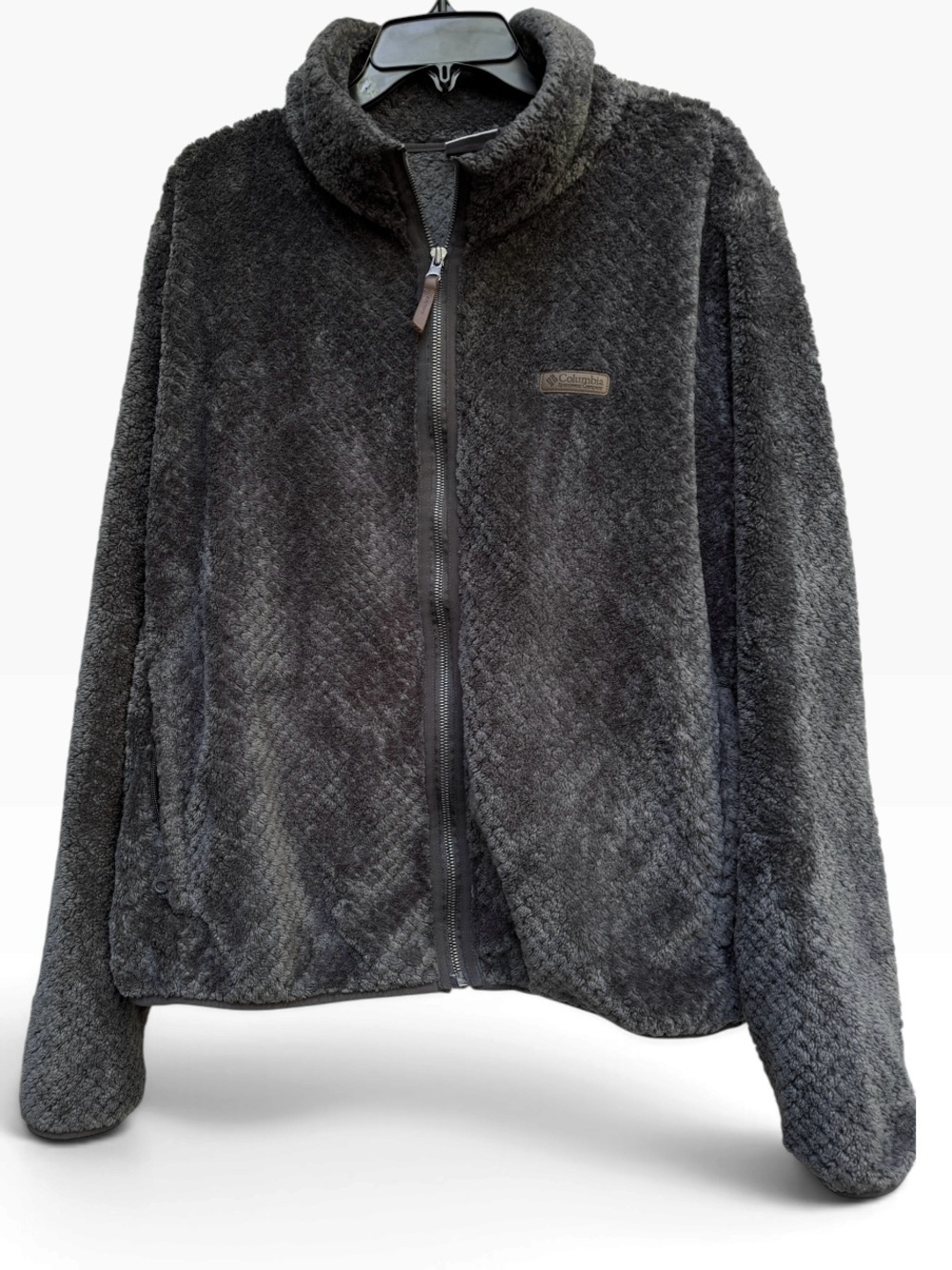 Columbia Women's Fire Side II Sherpa Full Zip Fleece Jacket Charcoal Grey XXL